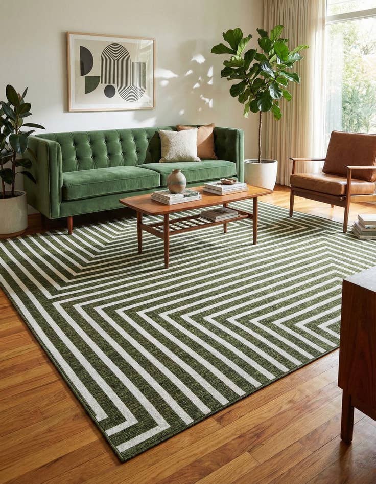 Detail image of  10' x 10'  Washable Modern Indoor / Outdoor Square Rug