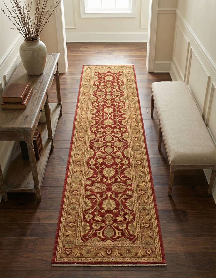 Detail image of 2' 8 x 9' 8  Hand Knotted Peshawar Ziegler Runner Rug