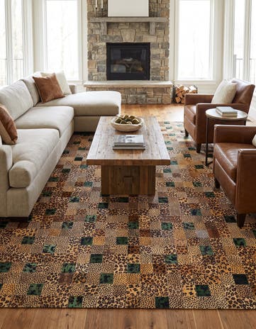 8' x 9' 11 Cowhide - Patchwork Rug