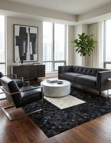 5' x 7' 11 Cowhide Stocks Rug