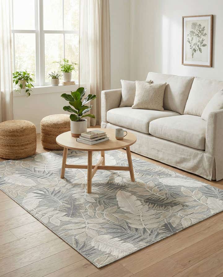 5' 2 x 8' Easy-Clean Botanical Indoor / Outdoor Rug