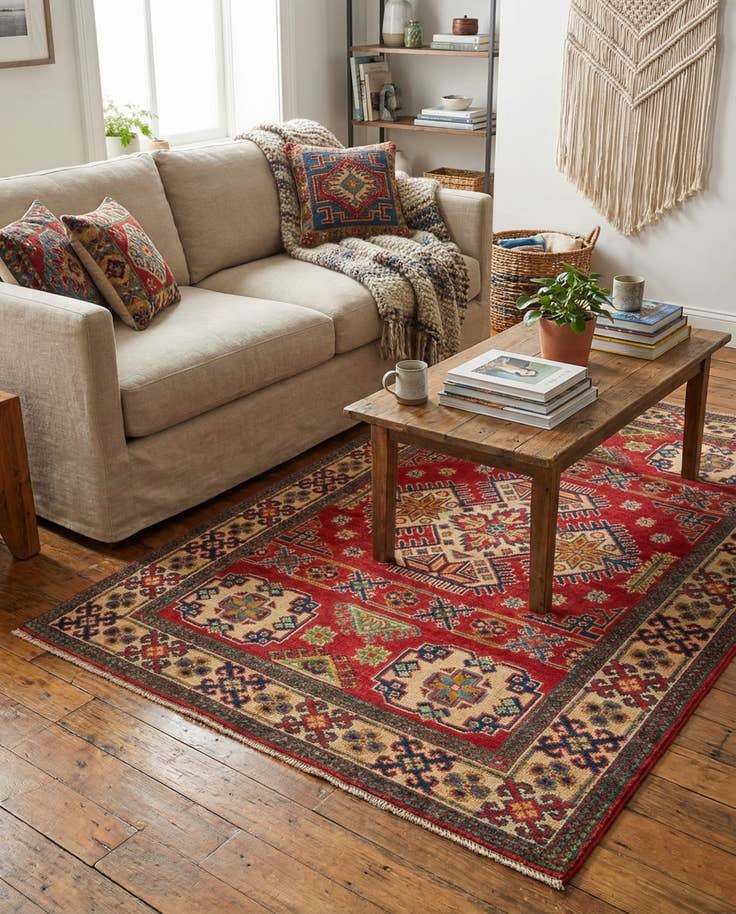 Detail image of 3' 3 x 5' Hand Knotted Kazak Rug