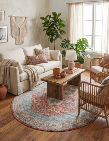 Red Newport Oval Rug