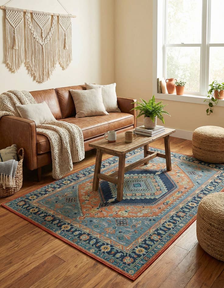 Detail image of  5' 3 x 8'  Washable Baja Indoor / Outdoor Rug