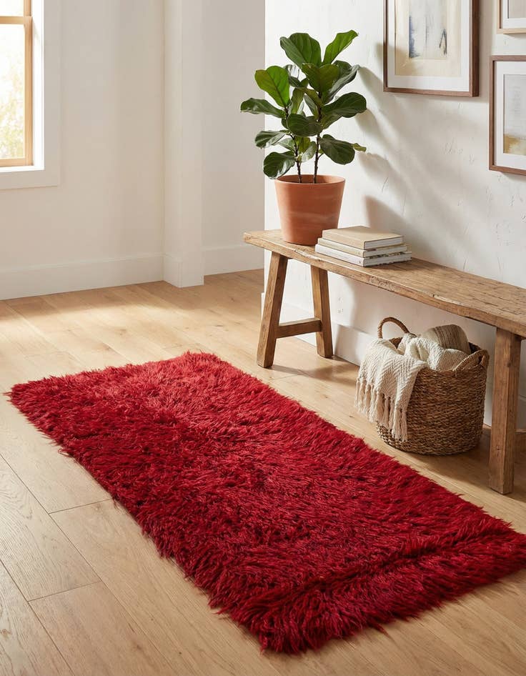 Detail image of 2' x 4'  Hand Knotted Moroccan Wool Runner Rug