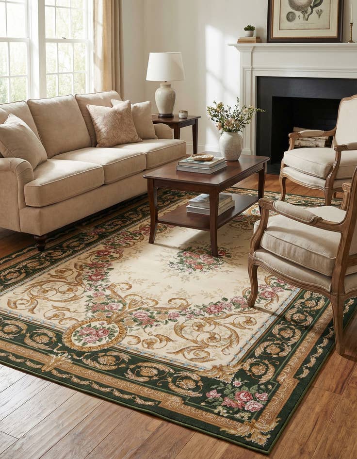 Detail image of 6' x 9' Easy-Clean Traditional Indoor / Outdoor Rug