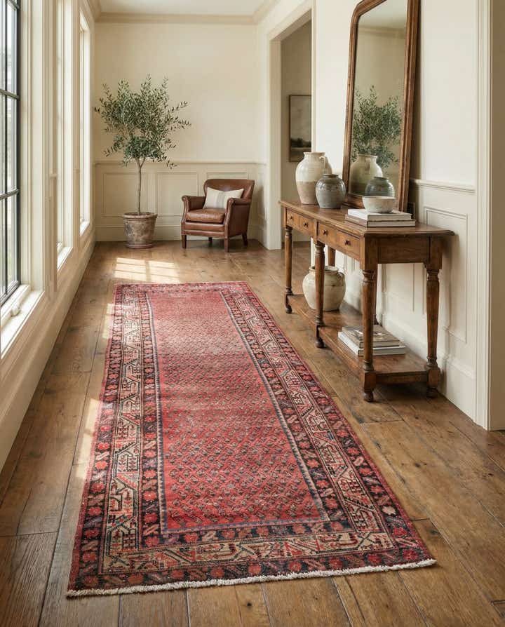 3' 7 x 10' 1 Hand Knotted Ultra Vintage Persian Wool Runner Rug