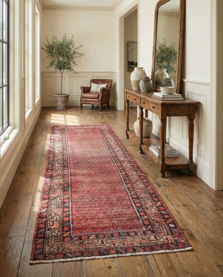 Detail image of 3' 7 x 10' 1 Hand Knotted Ultra Vintage Persian Wool Runner Rug