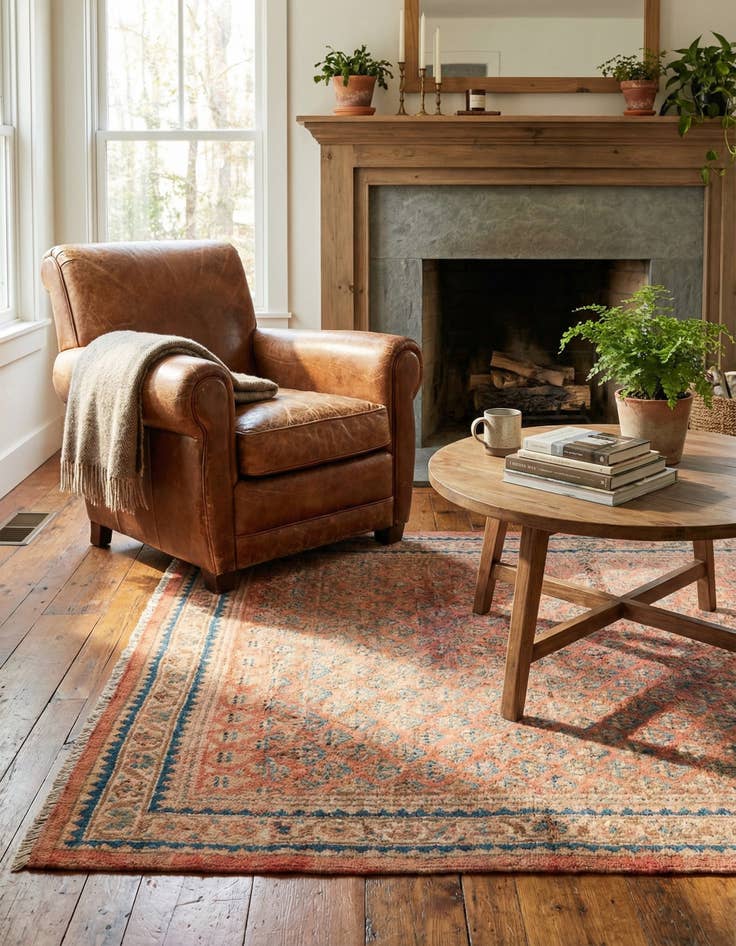 Detail image of  3' 10 x 5'  Hand Knotted Ultra Vintage Persian Wool Rug