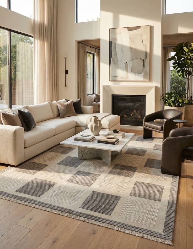 Detail image of  6' 6 x 9' 4  Hand Knotted Darya Wool Rug