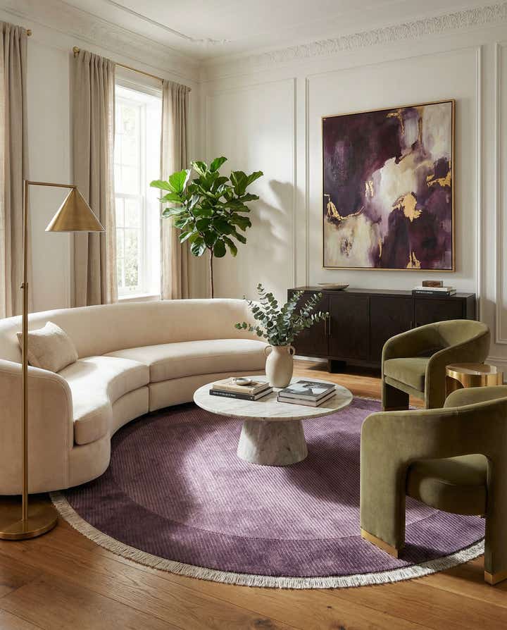 6' 7 x 6' 7 Hand Knotted Darya Wool Round Rug