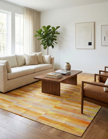 7' x 9' 3 Hand Woven Kilim Modern Wool Rug