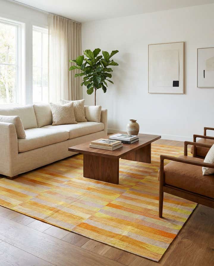 7' x 9' 3 Hand Woven Kilim Modern Wool Rug