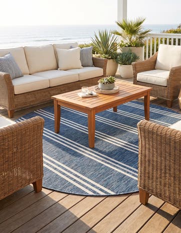 6' 7 x 6' 7 Easy-Clean Jill Zarin Anguilla Indoor / Outdoor Round Rug