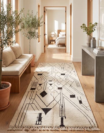 5' 2 x 12' 2 Hand Knotted Moroccan Wool Runner Rug