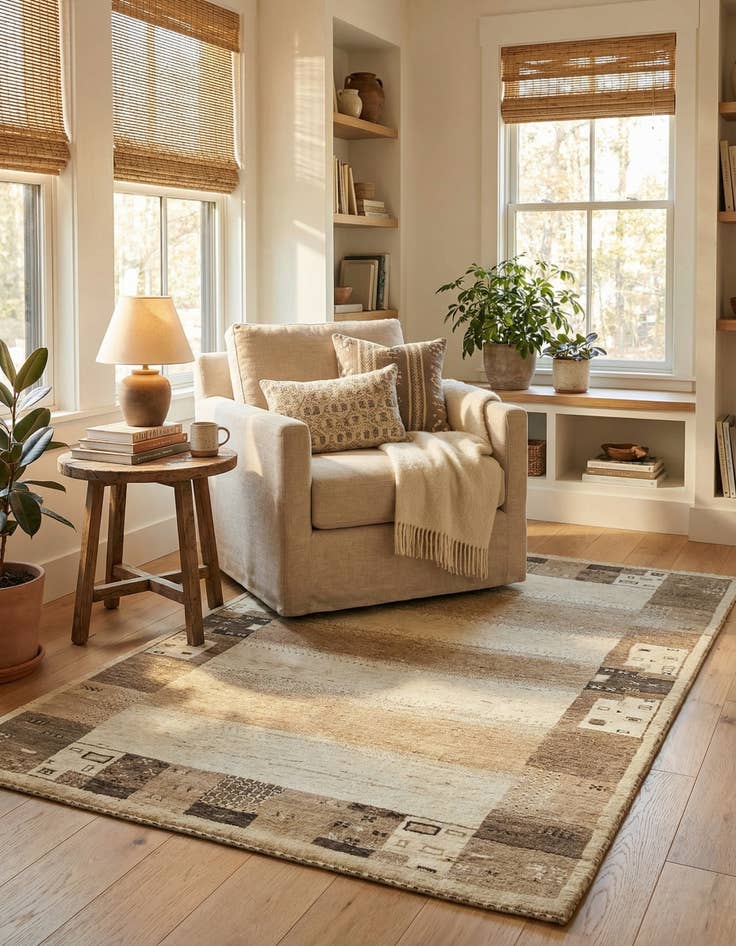 Detail image of 4' x 6' 2  Hand Knotted Kashkuli Gabbeh Wool Rug