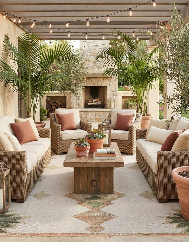 Detail image of 9' x 12' Easy-Clean Baja Indoor / Outdoor Rug