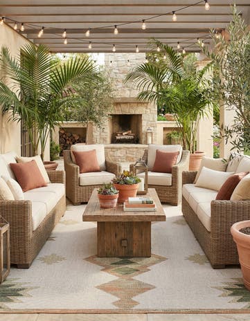 Ivory Easy-Clean Baja Indoor / Outdoor Rug