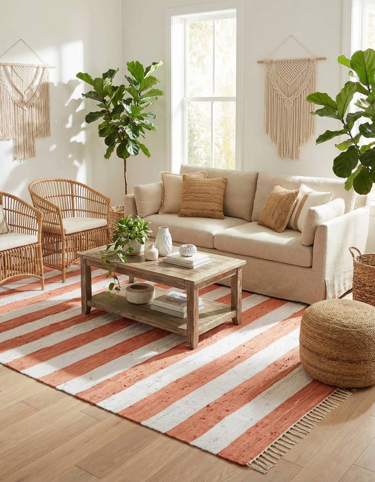 Detail image of  10' x 14' 1  Hand Woven Chindi Rag Rug