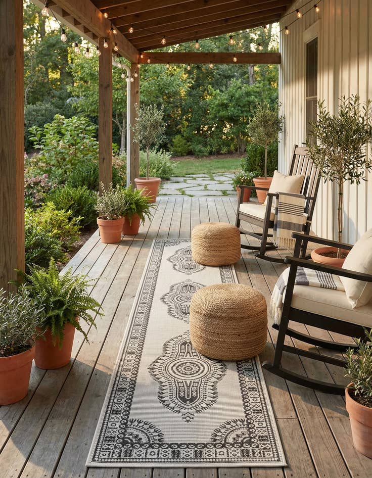Detail image of 2' 7 x 12' Easy-Clean Traditional Indoor / Outdoor Runner Rug