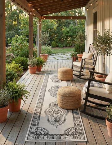 2' 7 x 12' Easy-Clean Traditional Indoor / Outdoor Runner Rug