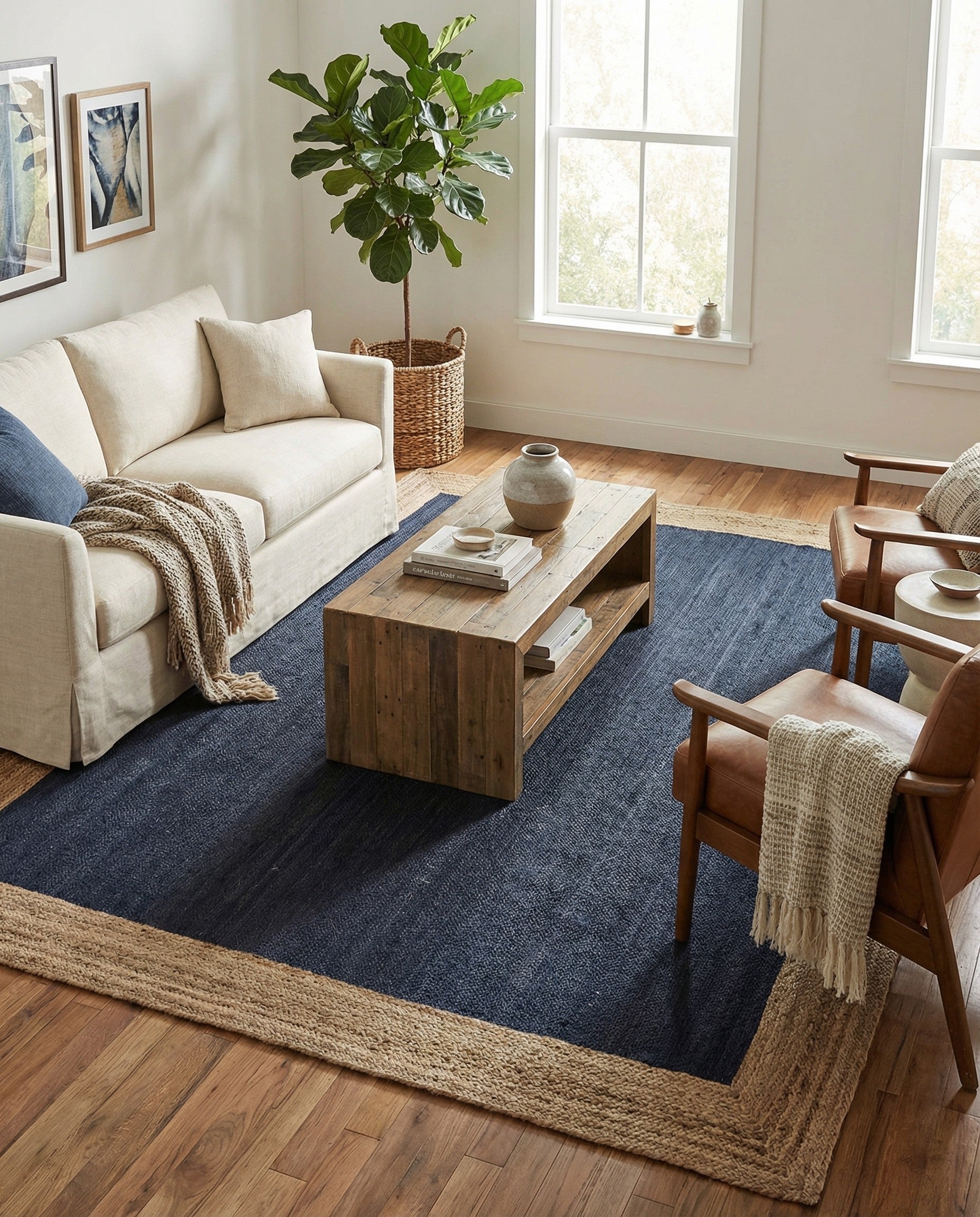  9' x 12' 2  Hand Braided Jute Rug