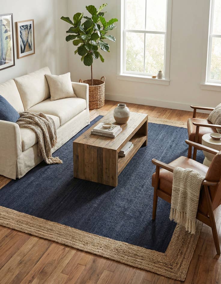 Detail image of 9' x 12' 2  Hand Braided Jute Rug