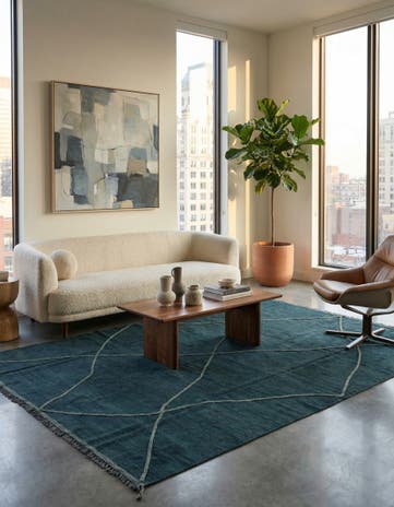 6' 8 x 10' Hand Woven Kilim Modern Wool Rug