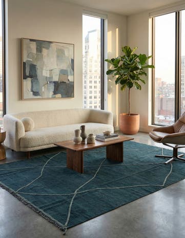 6' 8 x 10' Hand Woven Kilim Modern Wool Rug