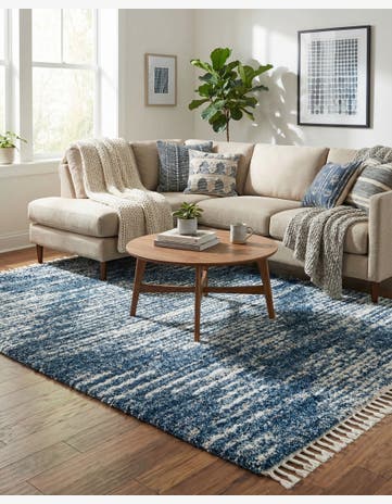 Blue Serenity Shag Rug