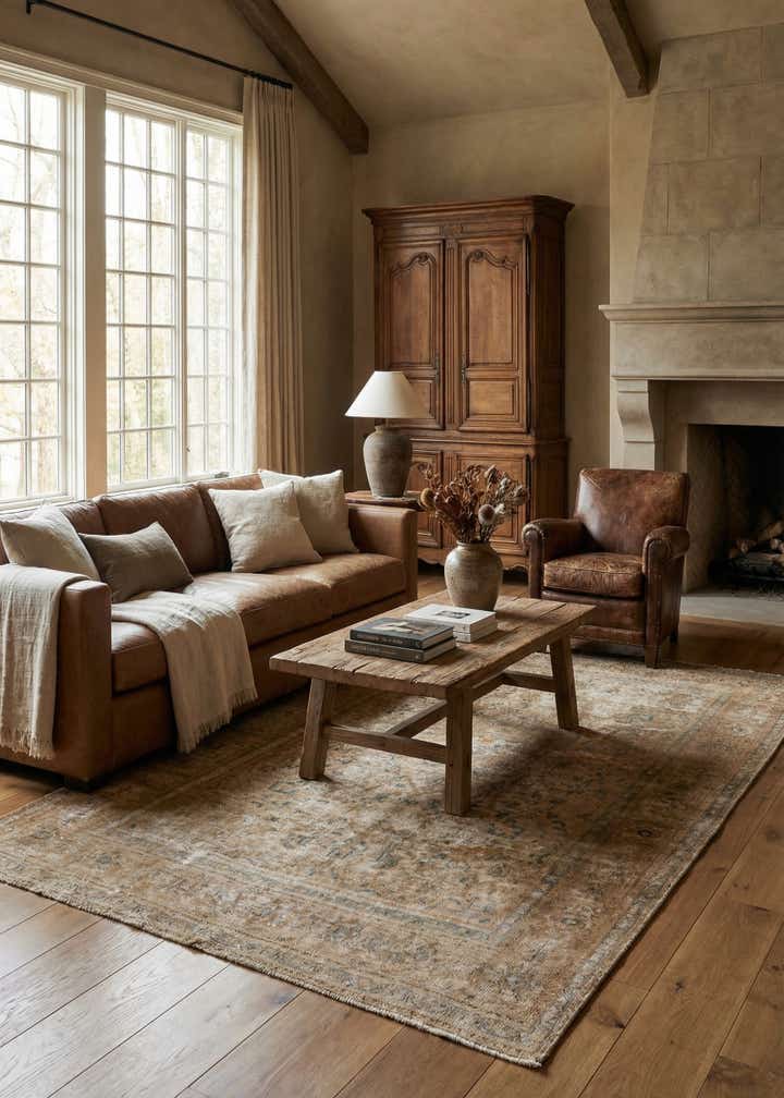 6' x 9' 3 Hand Knotted Ultra Vintage Persian Wool Rug