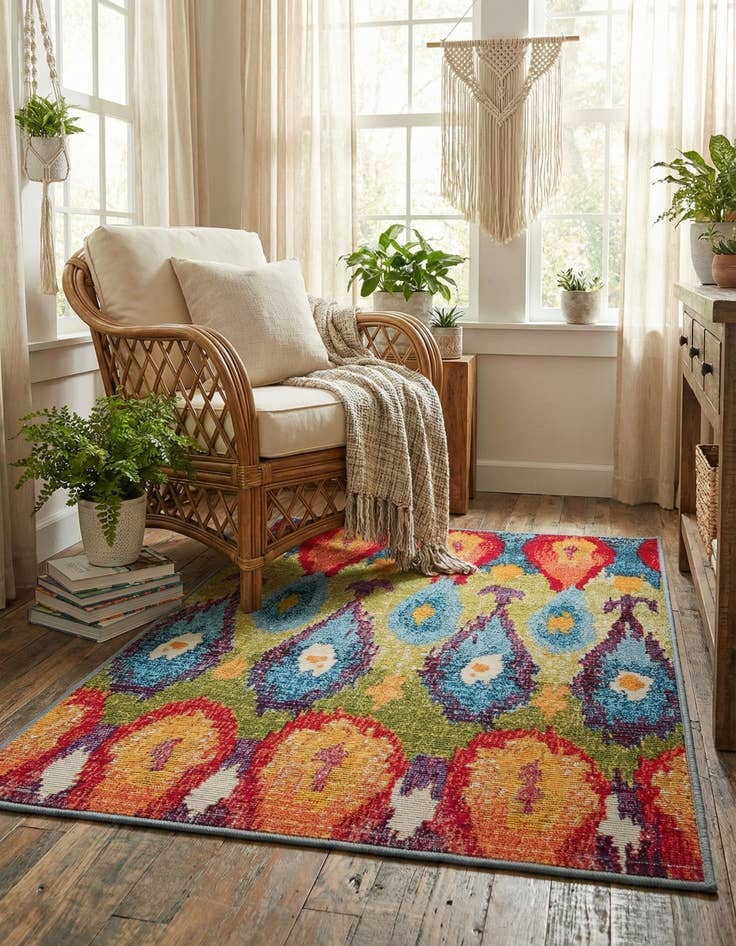 Detail image of  2' 2 x 3'  Washable Modern Indoor / Outdoor Rug