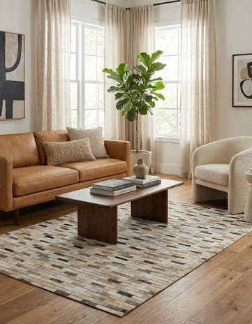 4' x 6' Cowhide Stocks Rug