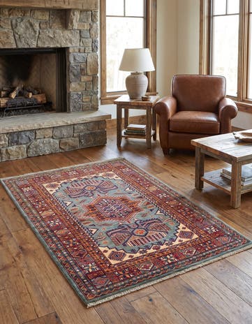 3' 11 x 5' 10 Hand Knotted Kazak Rug