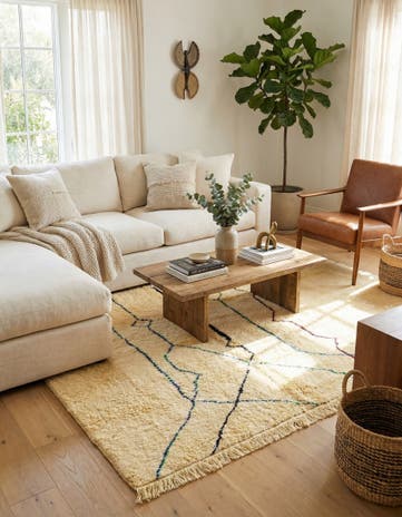 6' 8 x 9' 7 Hand Knotted Moroccan Wool Rug