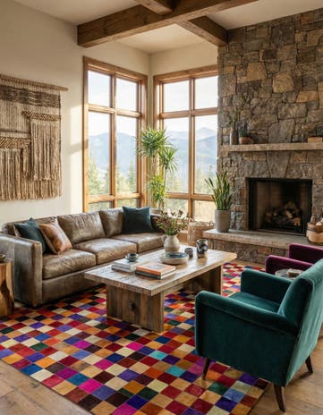 7' 11 x 9' 11 Cowhide - Patchwork Rug