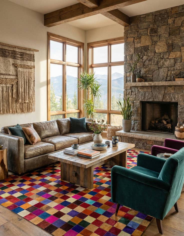 Detail image of 7' 11 x 9' 11 Cowhide - Patchwork Rug