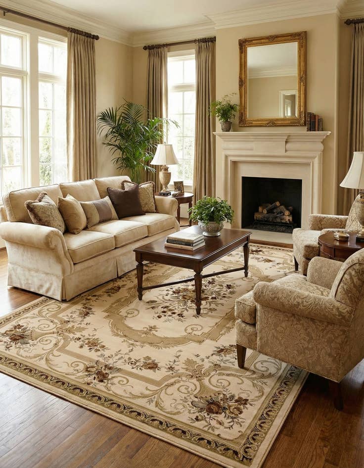 Detail image of 10' x 13' Classic Aubusson Rug