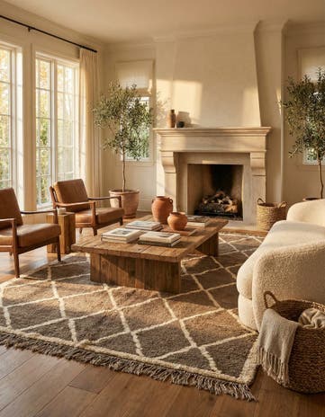 5' 9 x 8' 3 Hand Knotted Moroccan Wool Rug