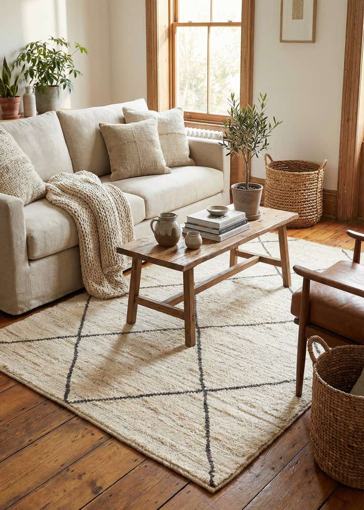 4' 10 x 7' 10 Hand Knotted Moroccan Wool Rug