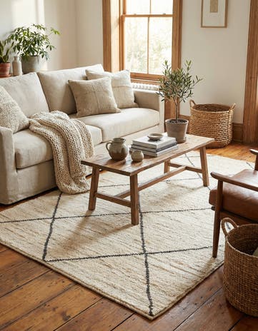 4' 10 x 7' 10 Hand Knotted Moroccan Wool Rug