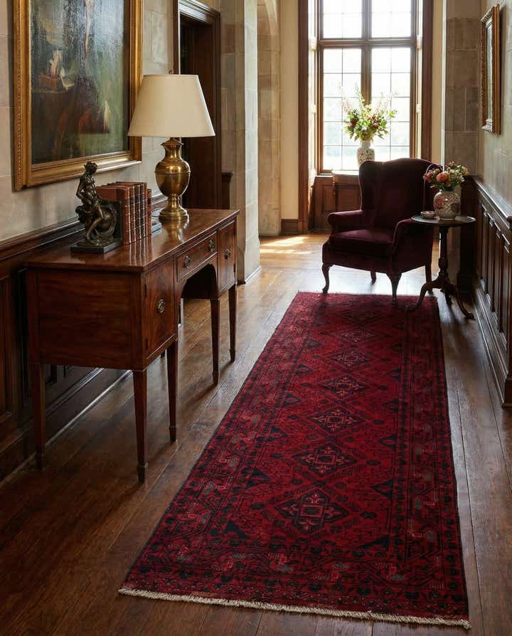 2' 10 x 9' 7 Hand Knotted Khal Mohammadi Wool Runner Rug