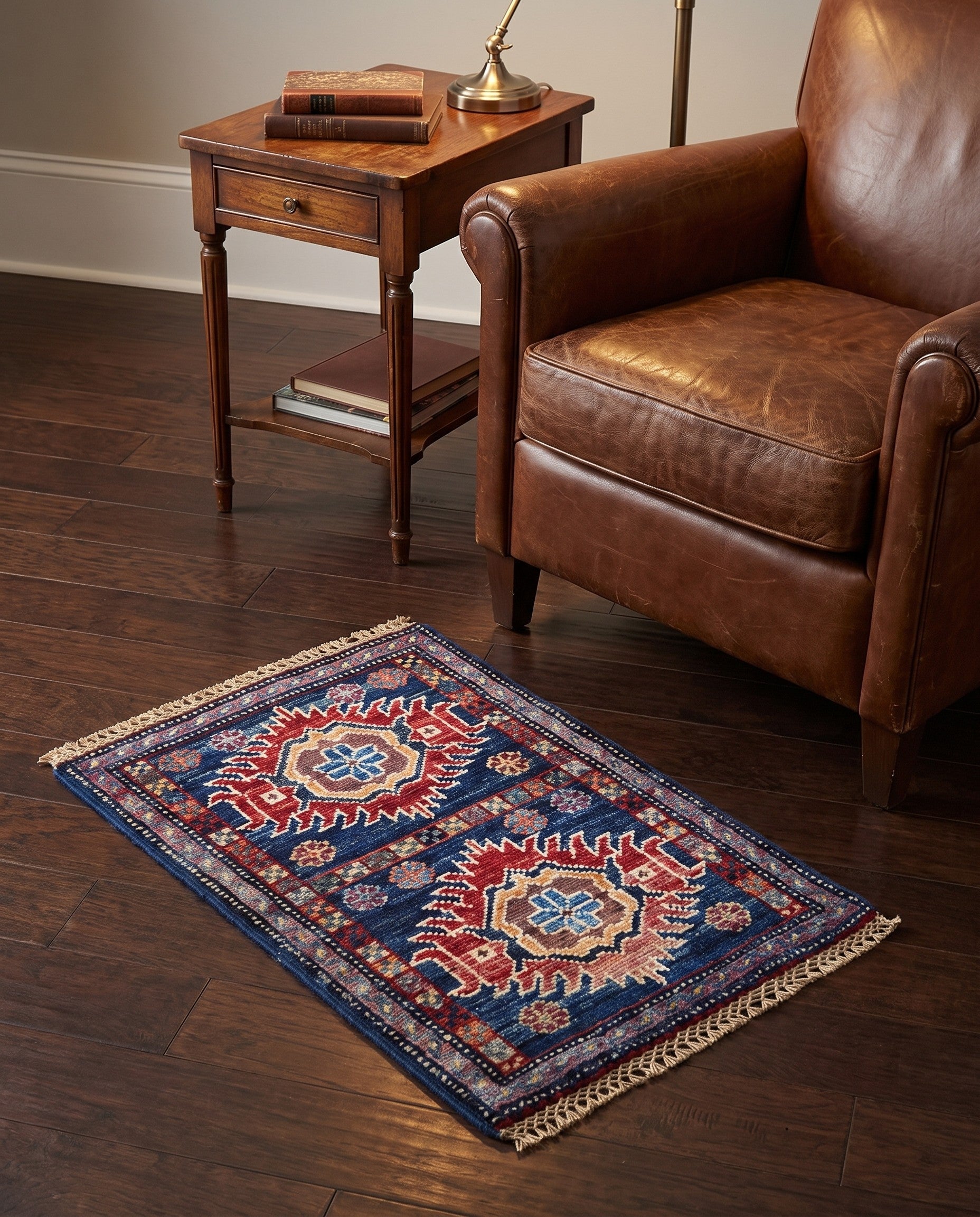 1' 4 x 2' Hand Knotted Ziegler Rug