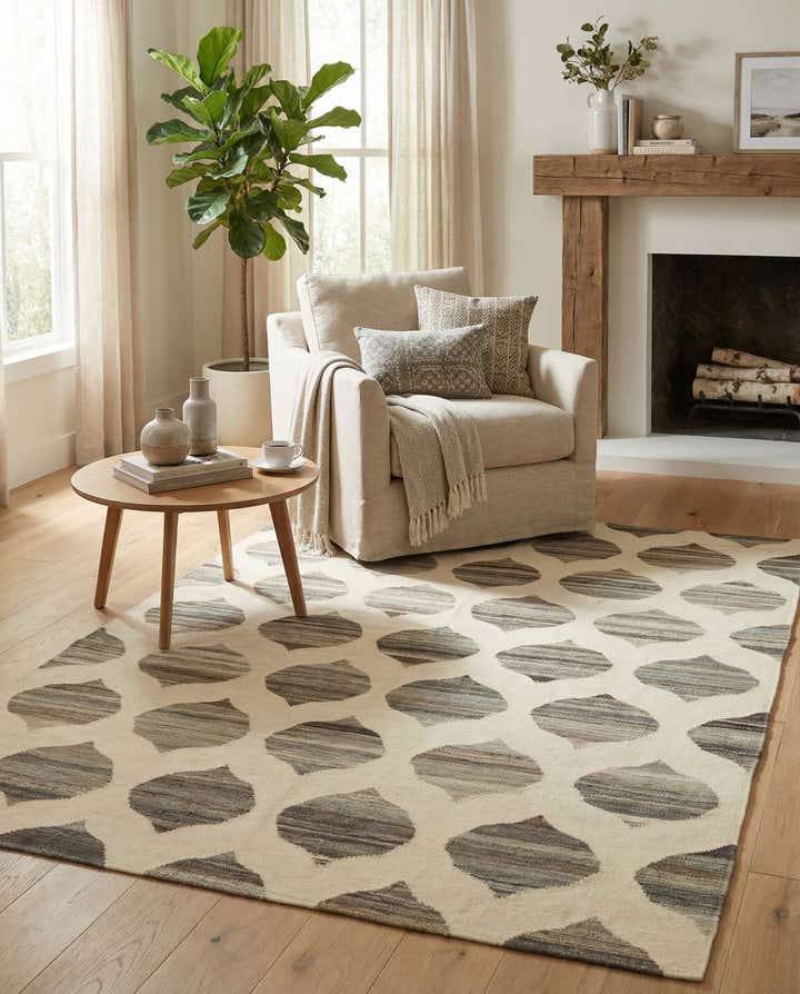 5' x 6' 6 Hand Woven Kilim Modern Wool Rug