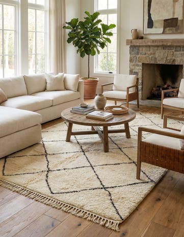6' 9 x 10' 2 Hand Knotted Moroccan Wool Rug