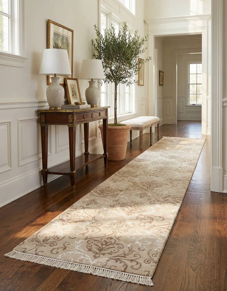 Detail image of  3' 4 x 12' 10  Hand Knotted Darya Wool Runner Rug