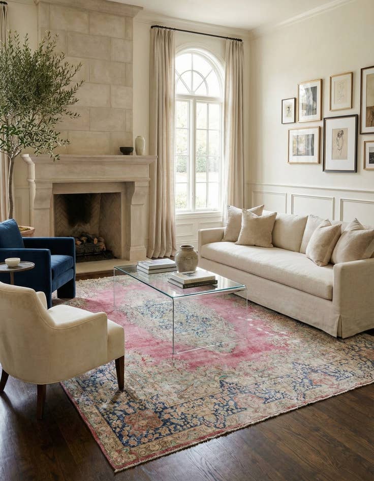 Detail image of 9' 8 x 11' 4  Hand Knotted Ultra Vintage Persian Wool Rug