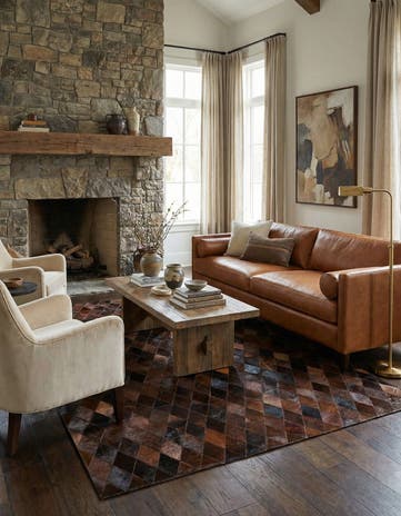 5' x 8' Cowhide Stocks Rug