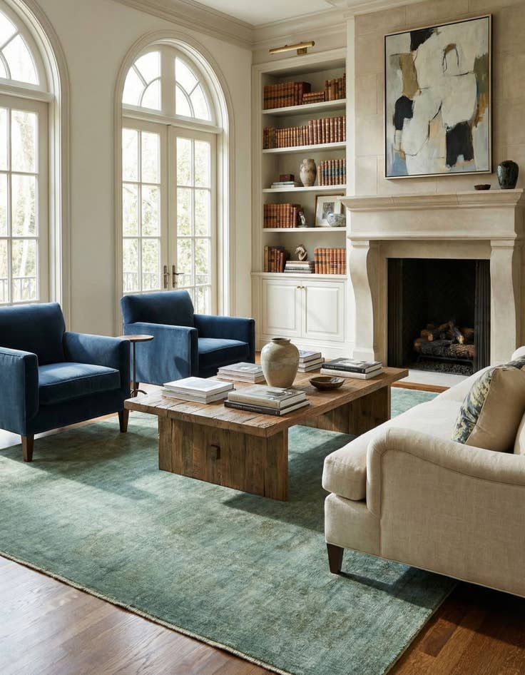 Detail image of 6' 3 x 9' 3  Hand Knotted Over-Dyed Ziegler Rug