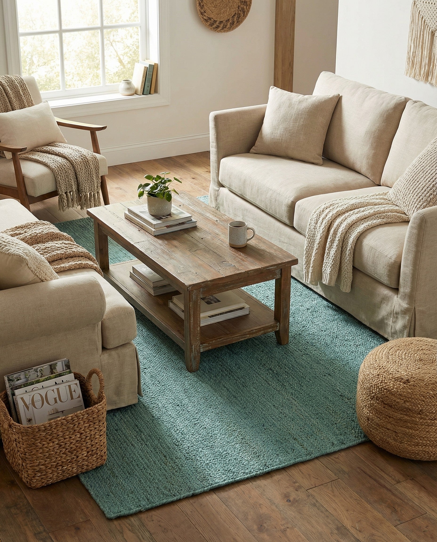  6' 1 x 9'  Hand Braided Jute Rug